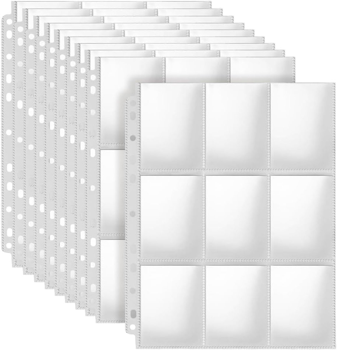 SnelShoppen - 2700 Vakken Verzamelen Kaartenhoezen Dubbelzijdig 150 Pagina's 18 Vakken Leeg Verzamelalbum Verzameltas voor Ringbanden 150 Stuks Transp