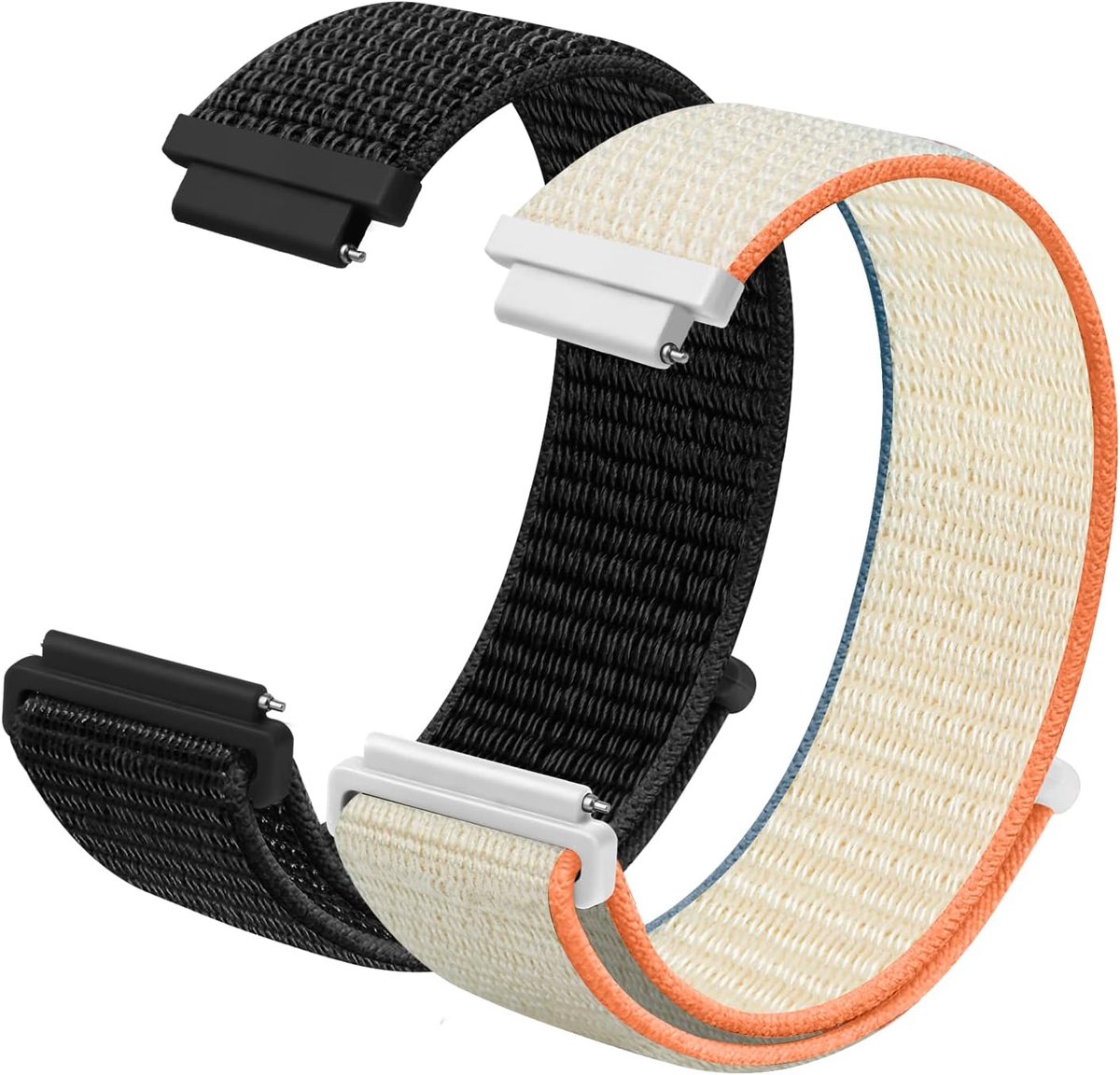 SnelShoppen - Nylon Horlogebandjes 16mm/18mm/20mm, Snelle Vervangbare Straps voor Mannen en Vrouwen, Set van 2, Multicolor, Ideaal voor Feest, Casual