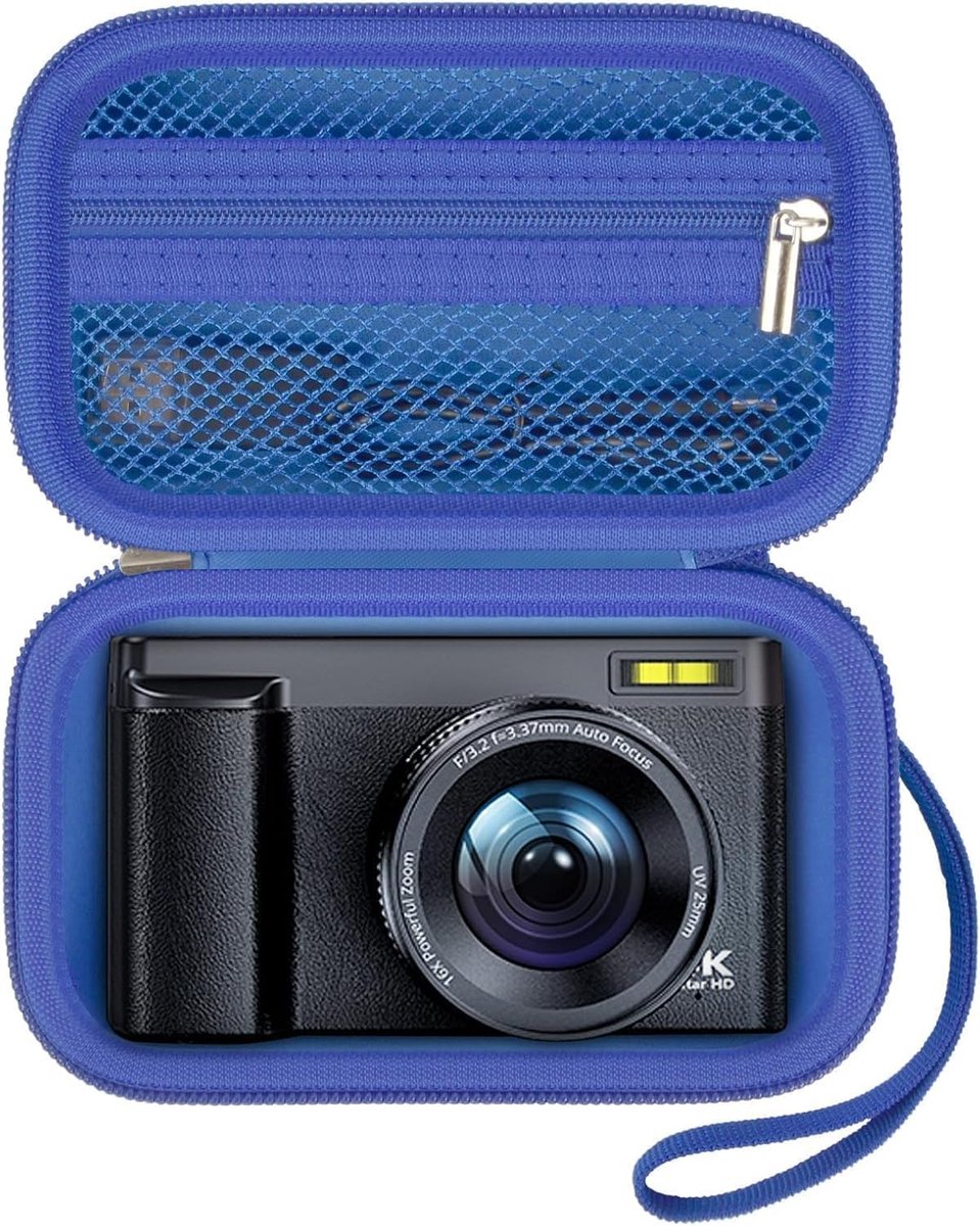 SnelShoppen - Digitale Camera Tas 4K Digitale Zoom Fototas Blauw - Bescherming voor Vlogcamera, Handbagage Formaat, Geschikt voor Diverse Digitale Cam