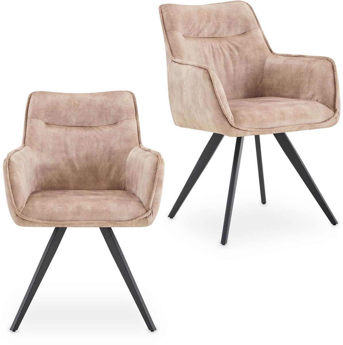 Eetkamerstoelen VENICE, set van 2 – kamelbruin