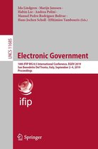 Lecture Notes in Computer Science 11685 - Electronic Government