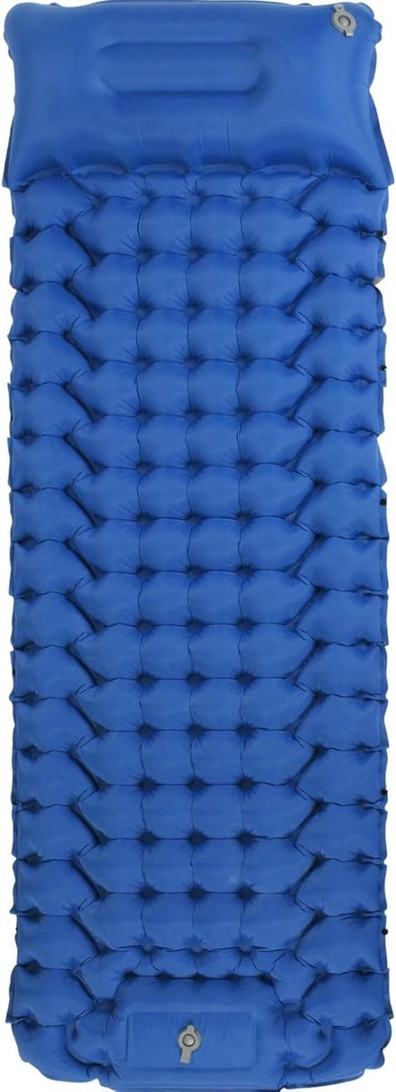 SnelShoppen - Camping Matras Ultralight Eenpersoons Luchtbed met Voetpomp en Kussen - Draagbare Luchtmatras voor Wandelen, Strand, Reizen, Comfortabel