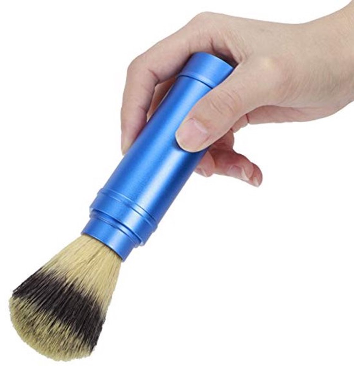 Scheerkwast, Mannen Draagbare Baardborstel Reizen Gezichtsreiniging Schuimende Scheerkwast Grooming Tool Aluminium + Borstel Haarmateriaal