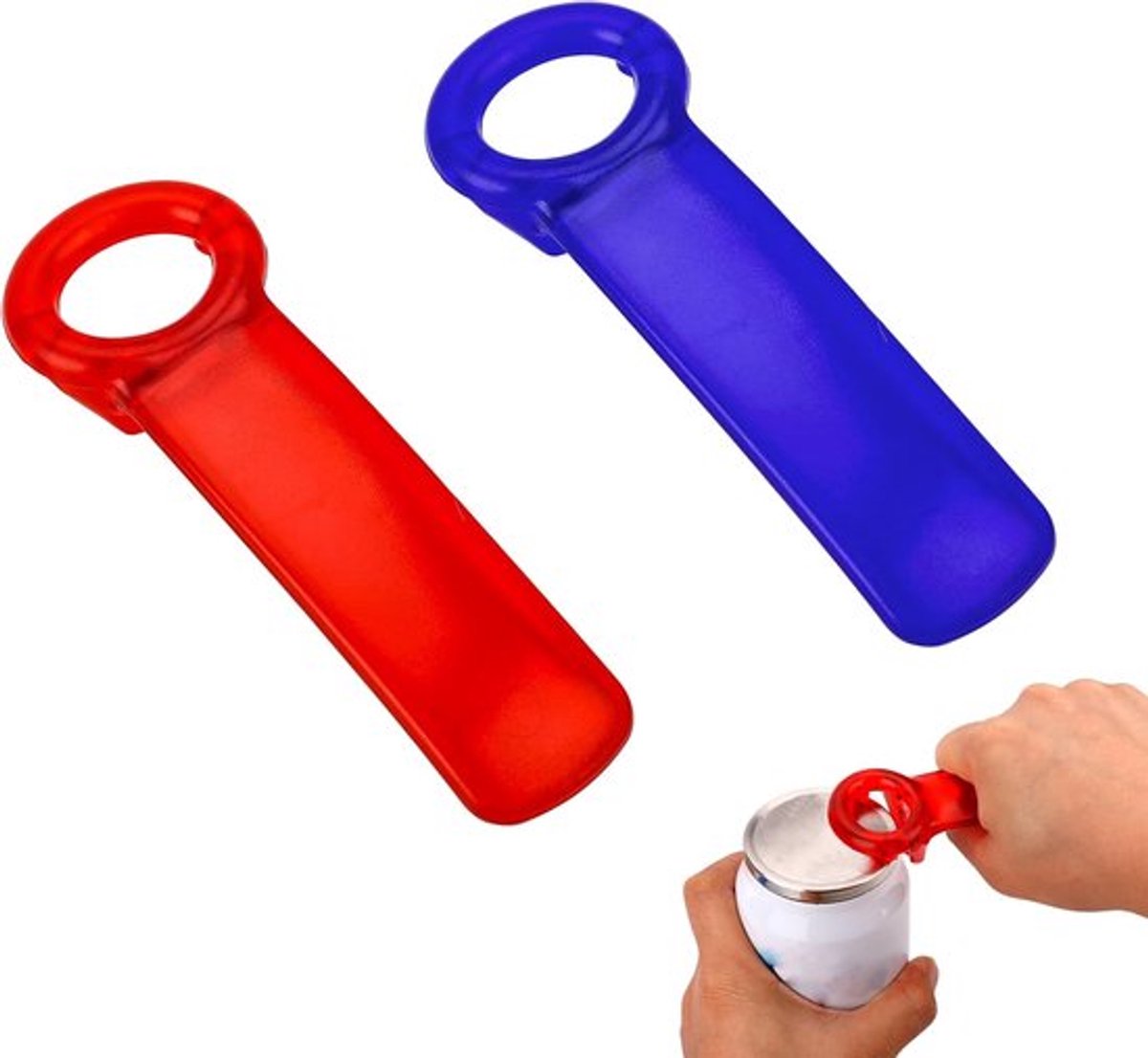 Potdeksel- en pottenopener - voor ouderen, kinderen, vrouwen met zwakke handen - blauw/rood