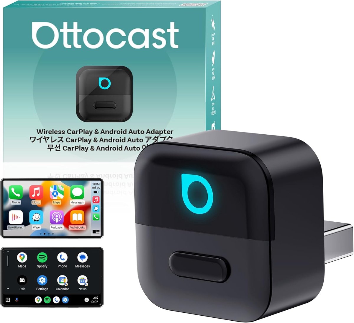 Ottocast Mini Pico – Premium Series CarPlay Android Auto-adapter Plug & Play