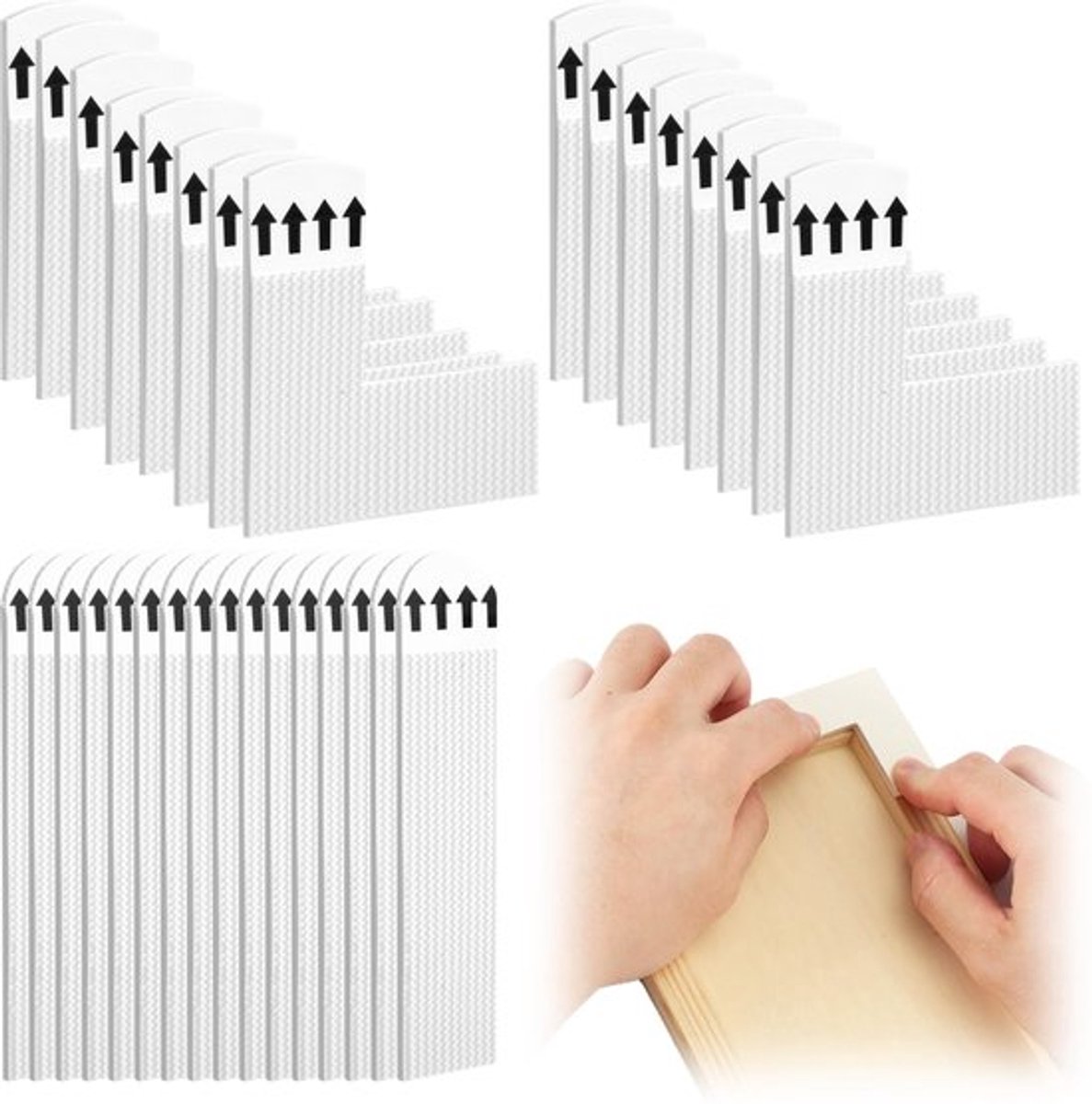 16 Pairs Rechte Foto Frame Hangstrips en 16 Pairs L Vormige Foto Hangstrips, Beschadigingsvrije Zelfklevende Foto Hangers Zonder Spijkers Wandhangstrips voor Posters Schilderijen