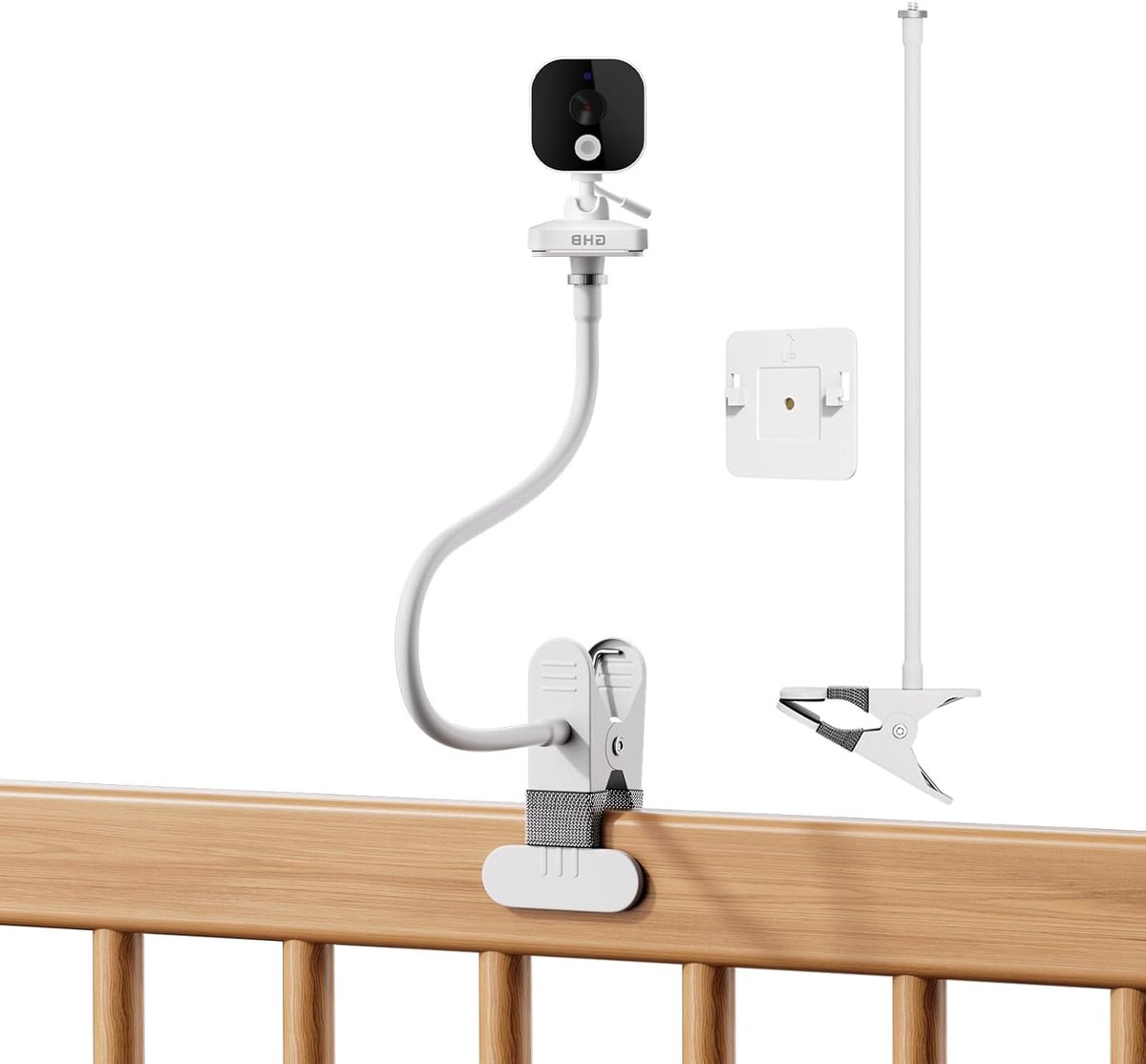 SnelShoppen - Clip-houder voor babyfoon GHB ABM700/SM50B en OBVHNUA 900ES1/900ES2 - Stevige en betrouwbare babyfoon bevestiging voor optimale kijkhoek
