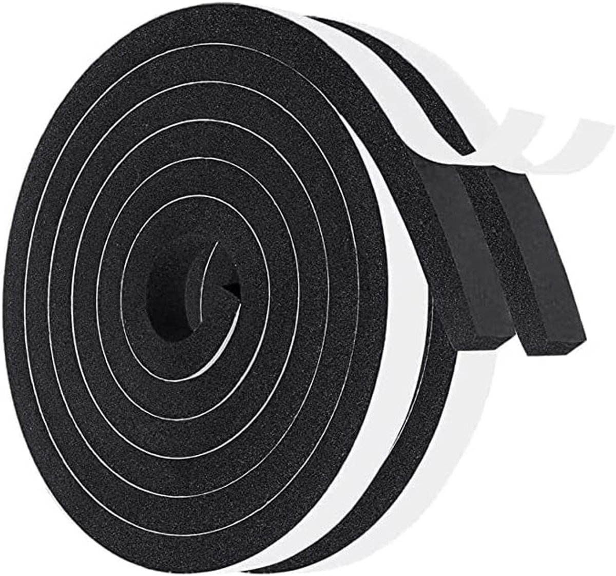 SnelShoppen - Afdichtingstape Zelfklevend 12 mm x 10 mm x 4 m - Black Schuimtape voor Deuren en Ramen - Tegen Koude Tocht, Geluiddicht, Waterdicht, St