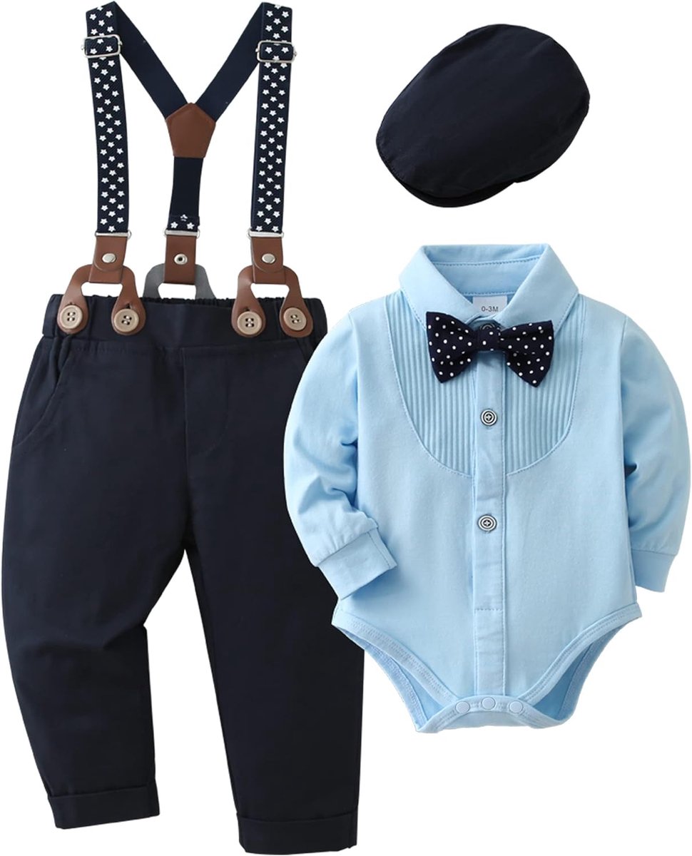 SnelShoppen - Babymeisjes Outfits Zomerkleding Set Korte Mouwen Ruches Top + Denim Shorts voor Pasgeboren Meisjes 0-4 Jaar, Perfect voor Feestjes en D