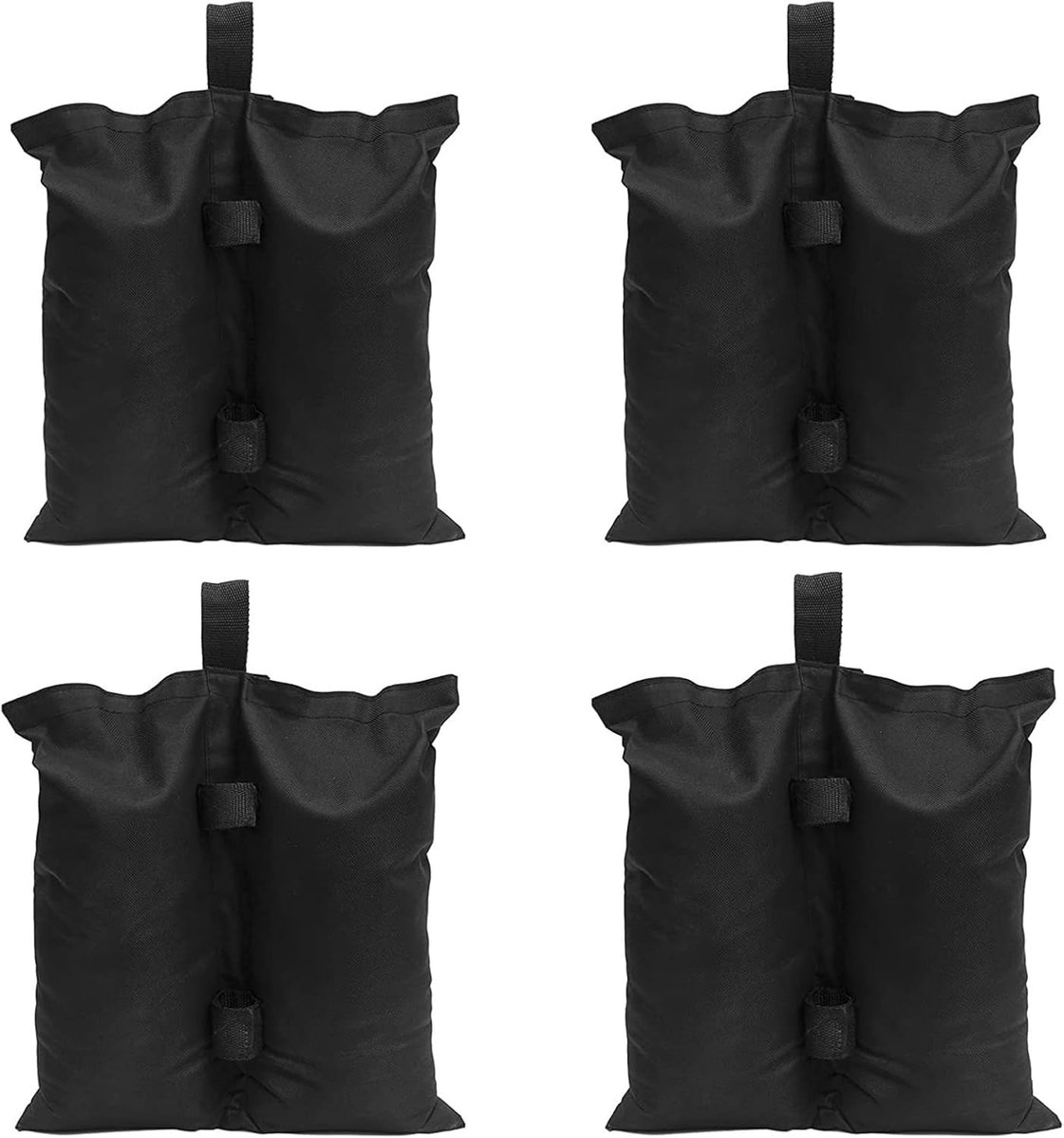 SnelShoppen - Gewichtszakken Zandzakken voor Tent en Paviljoen - 4 Stuks Zwart - Stabiliseer je Pop-up Luifel, Parasols en Tenten - Ideaal voor Tuin,