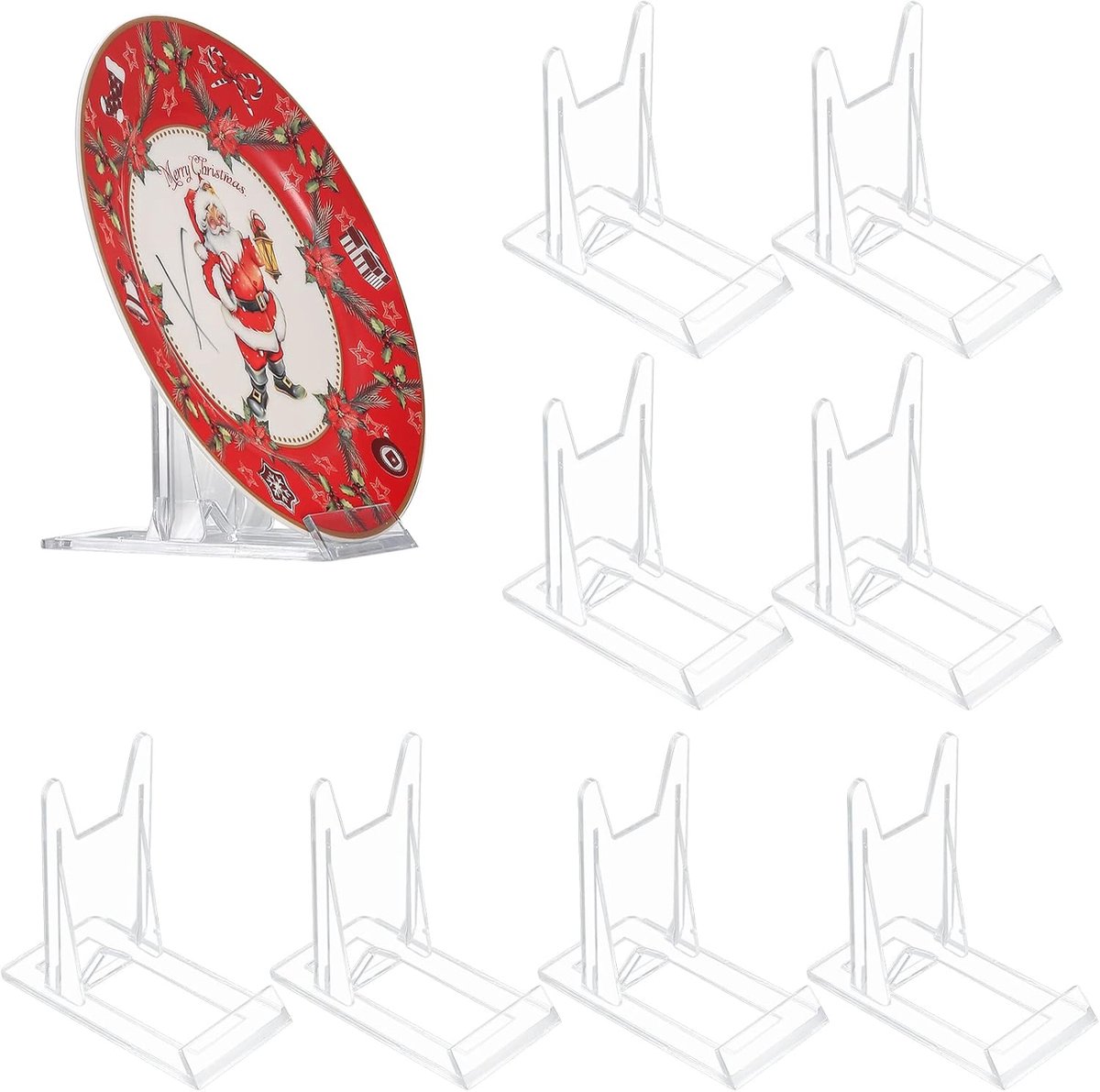 SnelShoppen - 8 Stuks Bordenstandaard Acryl Verstelbare Decoratieve Plaathouder Boekenstandaard Mini-Schildersezels voor Fotodisplays en CD Decoratie
