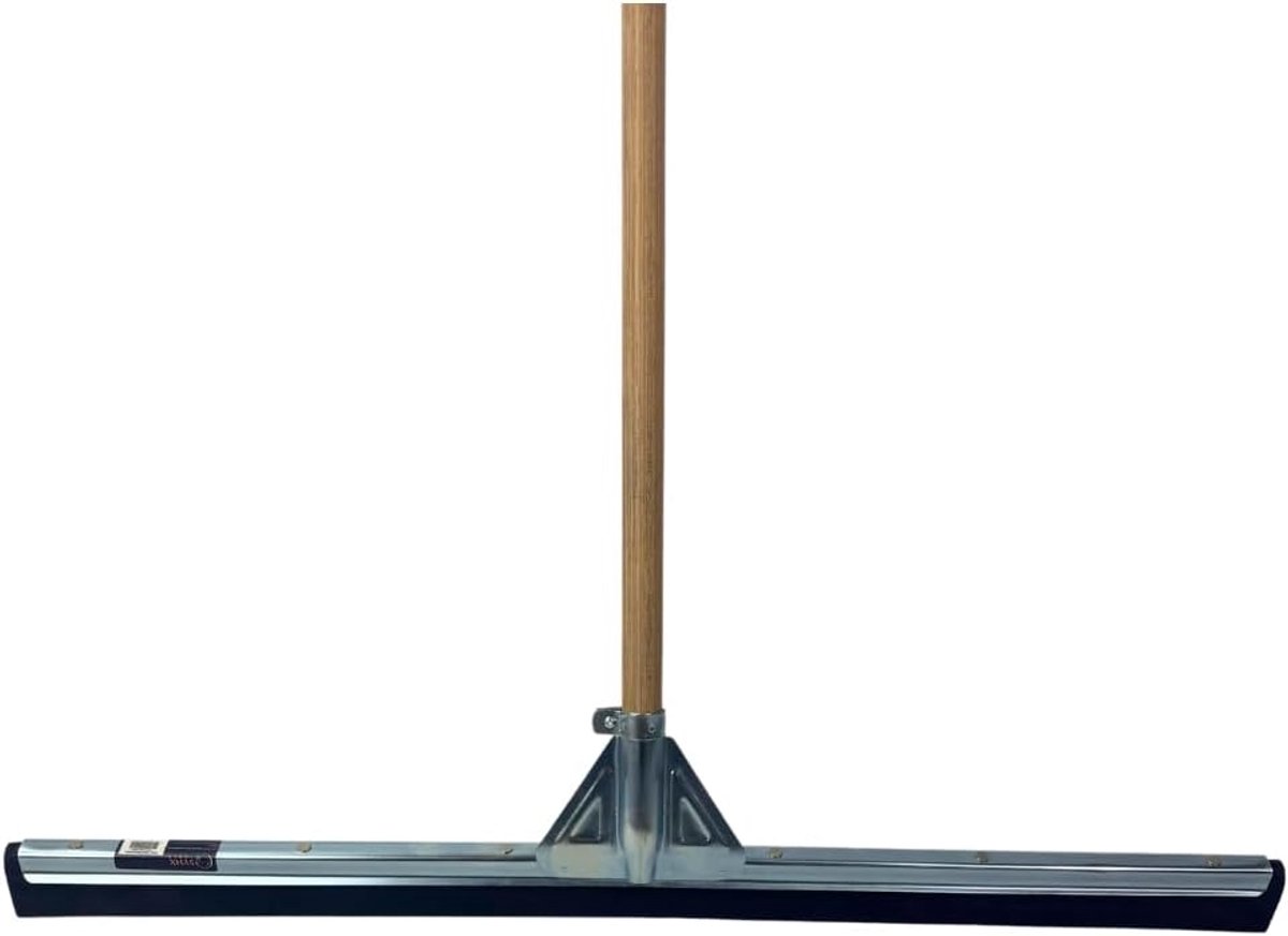 SnelShoppen - 75cm Vloertrekker met 150cm Houten Steel - Vloerwisser - Trekkers voor Betegelde Vloeren - Zwart - Ideaal voor Huishouden, Keuken en Bad