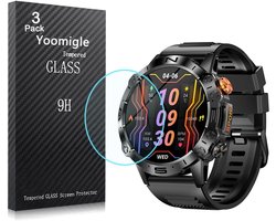 SnelShoppen - 3x Screen Protector Gehard Glas voor 1,43 inch Smartwatch - Krasbestendig, 9H Hardheid, Anti-Luchtbel, Voor ESFOE ST19 en LIGE ST19 - Sc