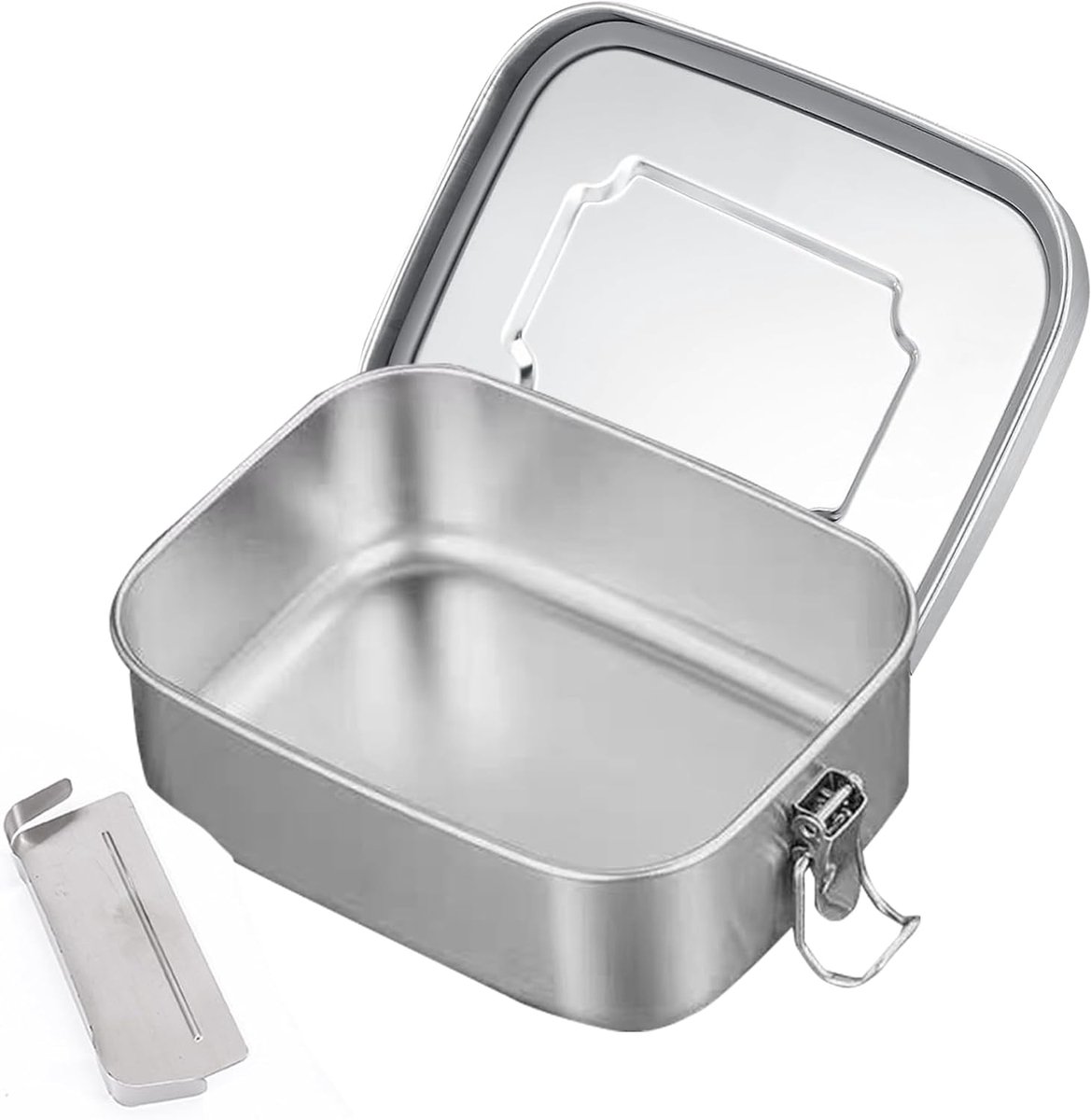 SnelShoppen - 1200 ml Roestvrijstalen Bento-Box - Herbruikbare Lunchbox met Verwijderbare Verdeler - Lekvrije Voedselcontainer voor Volwassenen en Kin