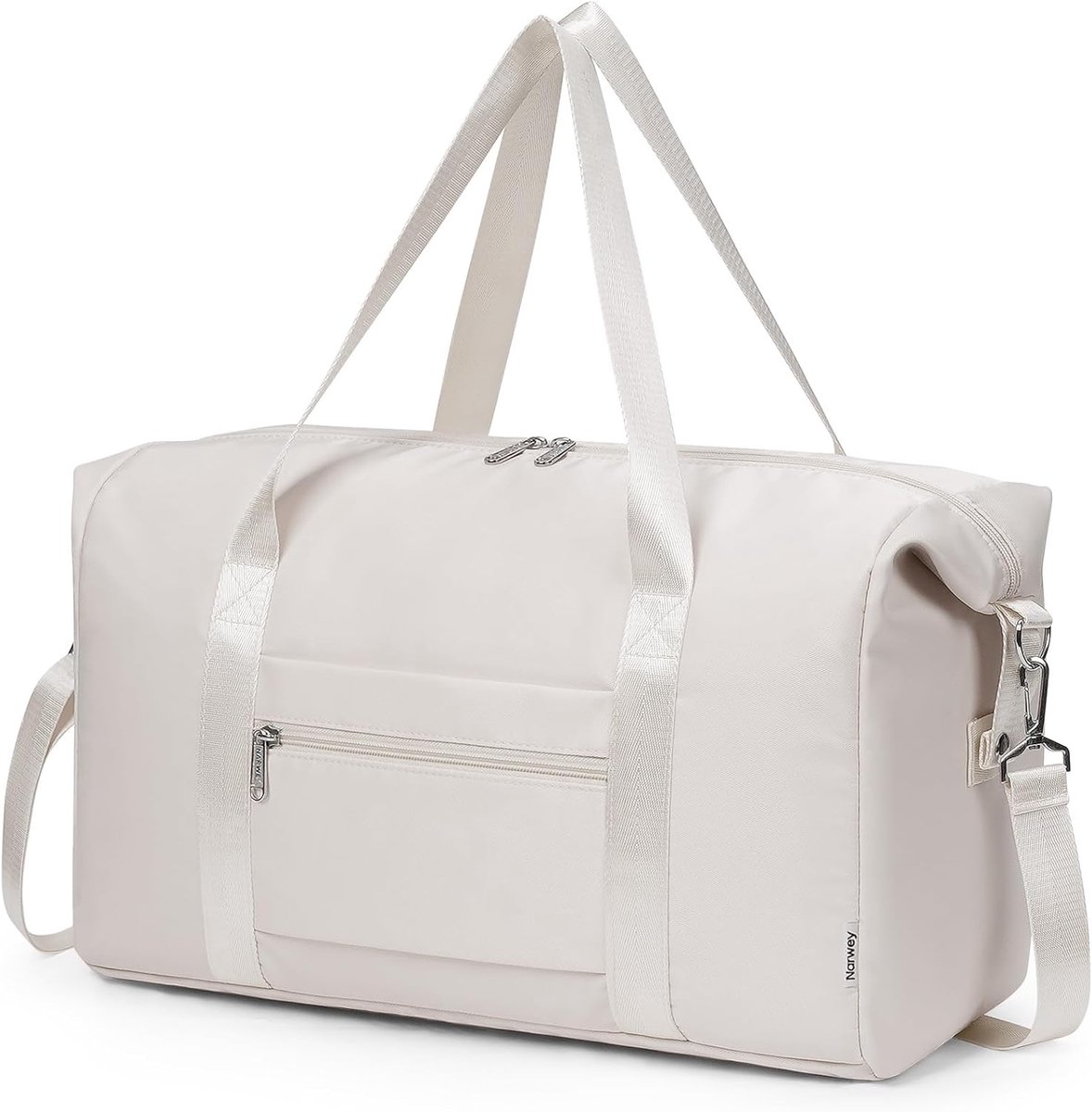 SnelShoppen - Handbagage Vliegtuig Tas 40x20x25 cm & Klein Weekendtas 44x30x19 cm voor Dames - Beige Reistas, Opvouwbaar, Sporttas, Kliniektas, Perfec