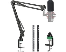 SnelShoppen - Professionele Microfoon Boom Arm Stand met Foam Cover - Schaar Mic Stand voor Podcasting, Streaming en Gaming - Compatibel met HyperX Qu