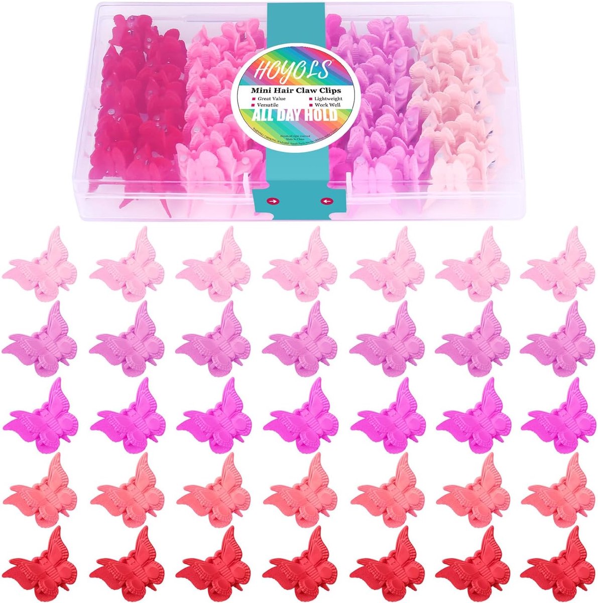 SnelShoppen - Vlinder Haarspeldjes Accessoires voor Vrouwen Meisjes Kinderen 90s Kawaii Pastel 50 Stuks Mini Haarclips voor Feest Rave Festival