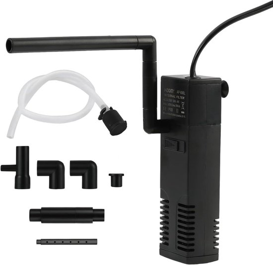 SnelShoppen - 4 W Aquariumpomp en Filter - Verstelbaar Binnenfilter met Regengordijn Design - 300 l/u Debiet voor 60 l Aquaria - Oplossing voor Zoet-