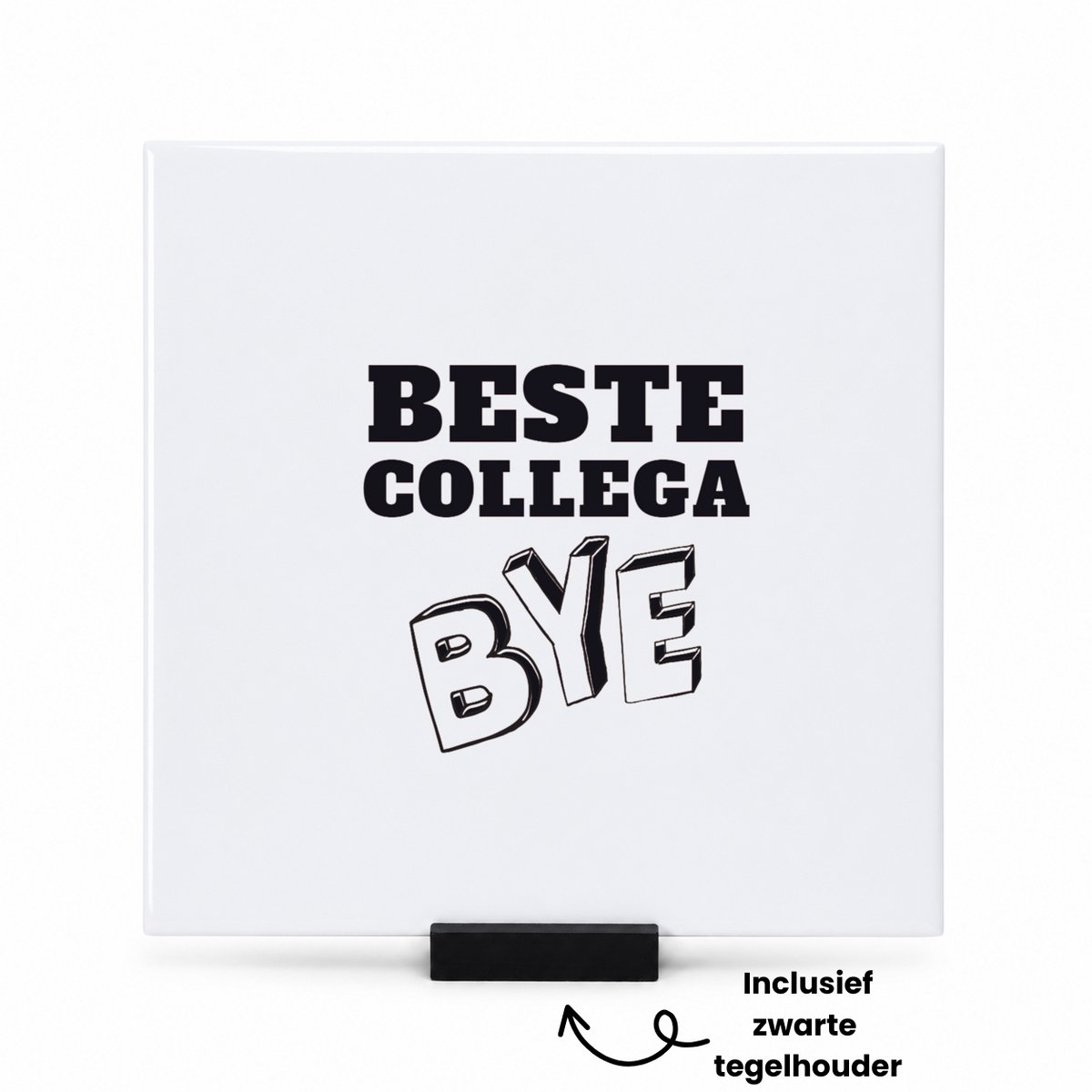 Hacebo Beste collega tegeltje met tegelhouder - Beste brandweerman - teamgenoot - tegeltjes met tekst - afscheid - spreuktegels - 15x15 CM Wit