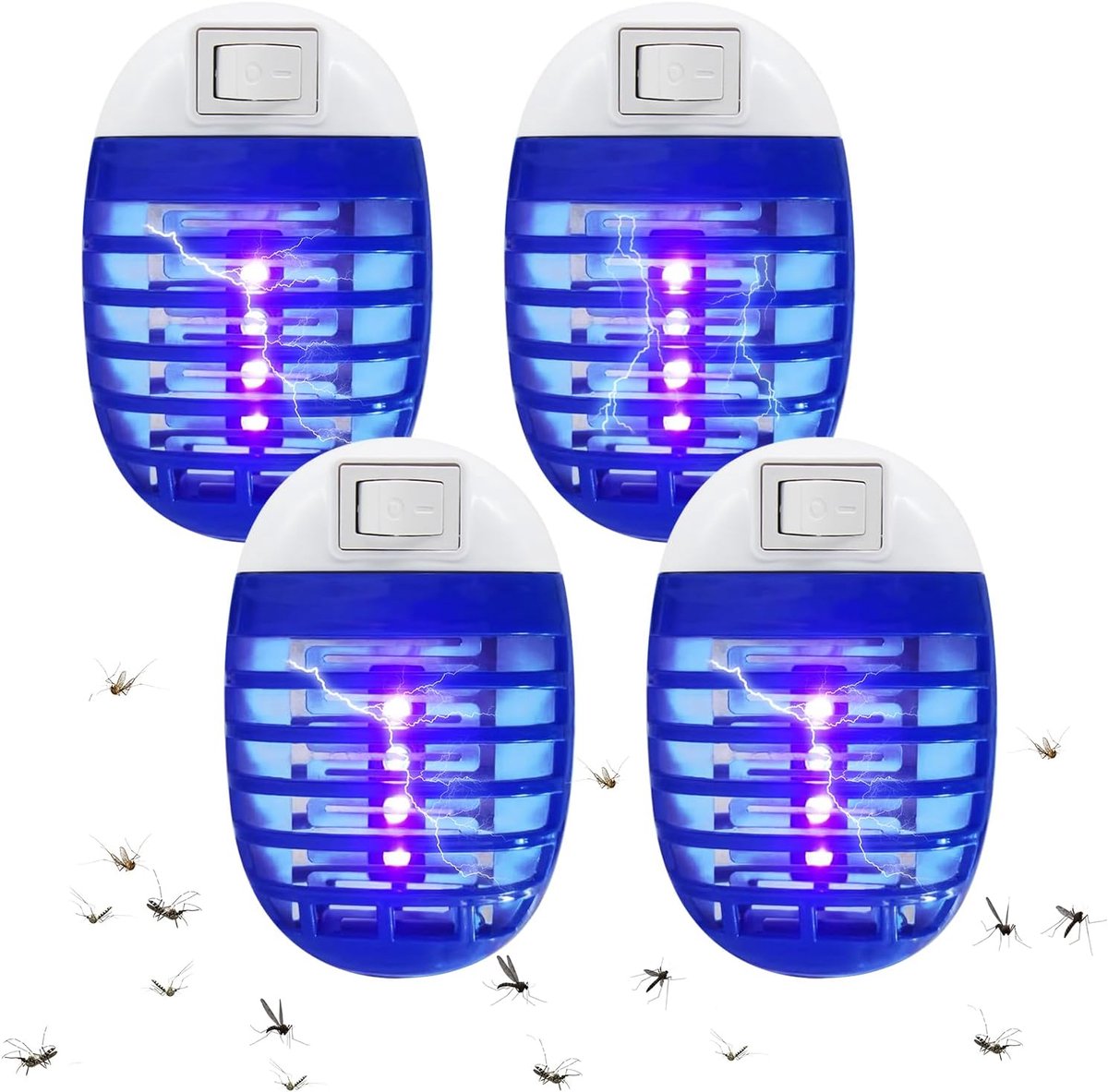 SnelShoppen - Elektrische Muggenlamp - 4 Stuks UV Mosquito Trap - Muggenbestrijding voor Binnen - Hoogwaardige Muggenwerende Lampen voor Moths, Vliege