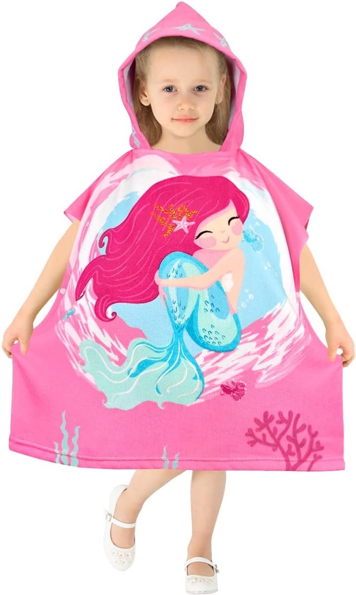 SnelShoppen - Poncho voor Kinderen, Badhanddoek met Kap, Sneldrogend Microvezel, 2-6 Jaar, Ideaal voor Strand, Zwembad en Bad, Absorberend en Comforta