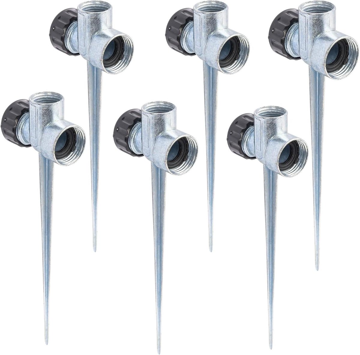 Gazon Sprinkler Basis - Sproeier Houder - Tuin Irrigatie - Zinklegering Materiaal - 6 stuks - Zilver