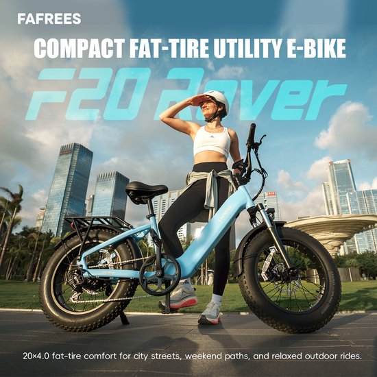 FAFREES F20 Rover Compacte Fat-Tire E-Bike - 48V 15Ah Accu, 80km Bereik, 55Nm Koppel, Hydraulische Remmen-Blauw van FAFREES — afbeelding 5