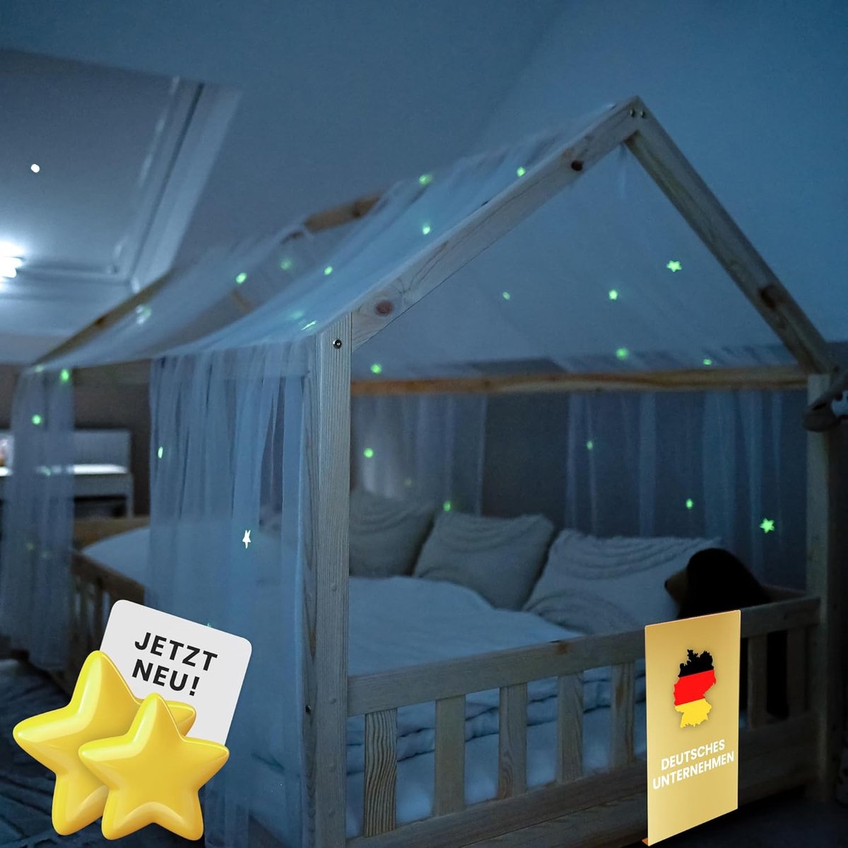 SnelShoppen - Sterrenhemel Decoratie voor Kinderen - Gordijnen met Heldere Sterren 90x200 cm & 120x200 cm - Veiligheid en Comfort voor Jongens en Meis