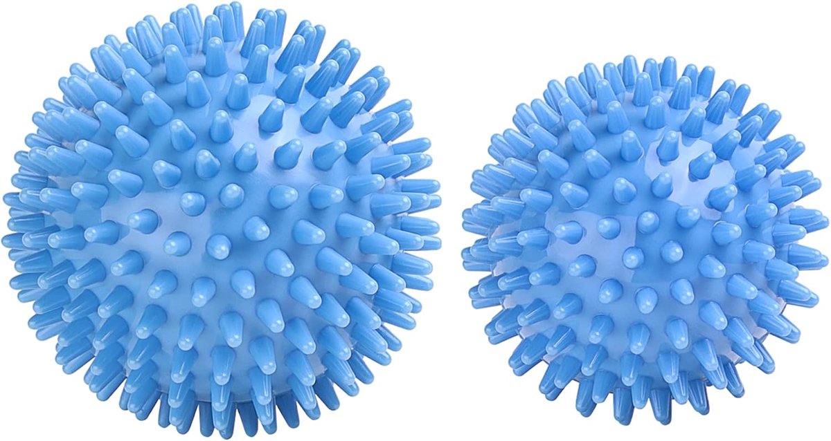 SnelShoppen - Massagebal met Noppen - Hard Plastic Spike Massageballen voor Voet-, Hand- en Rugmassage - Ideaal bij Plantar Fasciitis - Set van 2 - Bl