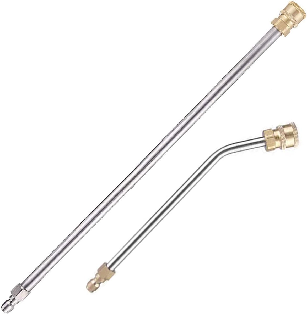 SnelShoppen - 2 Pcs Hoge Druk Washer Verlengstang 15" + 30°C Verlengstang 22cm, 1/4" Snelkoppeling, 4000 PSI, Voor Tuin en Auto Schoonmaak