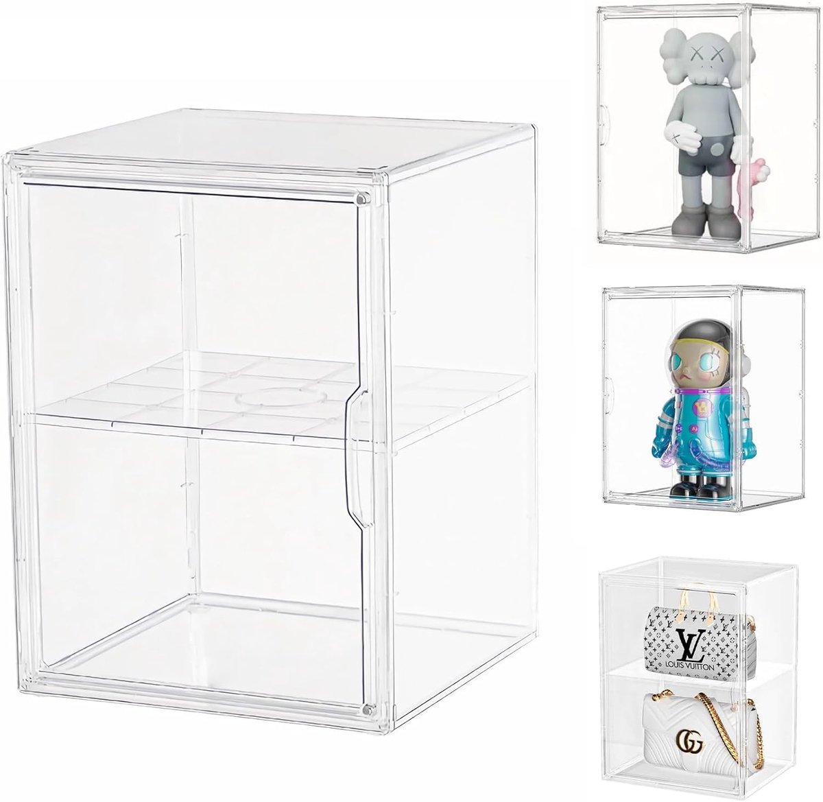 SnelShoppen - Exhibition Display Case Teca Plexiglas Vitrine voor Verzamelaars, Acryl Transparant met Deur voor Actiefiguren en Speelgoedopslag