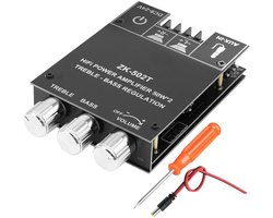 SnelShoppen - Bluetooth 5.0 Mini Stereo Amplifier 2 x 50W HiFi Geluid met AUX en DC12-24V voor DIY Speakers, Perfect voor Thuis, Tuin en Feestjes