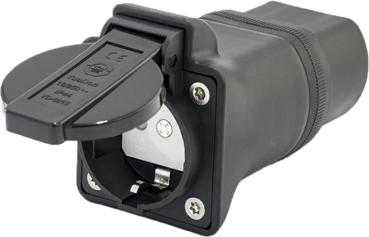Verloopstekker Laadpaal Type 2 Male naar Schuko Female EU – 16A – 3,68 kW