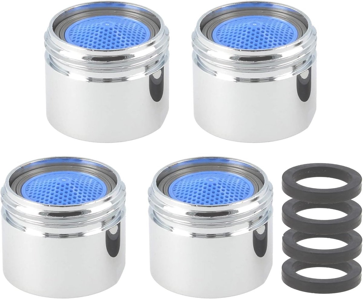 SnelShoppen - 4x Jet Regulator M18/M20/M22/M24/M28 - ABS Filter voor Kraan, Wastafel, Spuitmond - Waterbesparend, Chroom, Mannelijk Schroefdraad