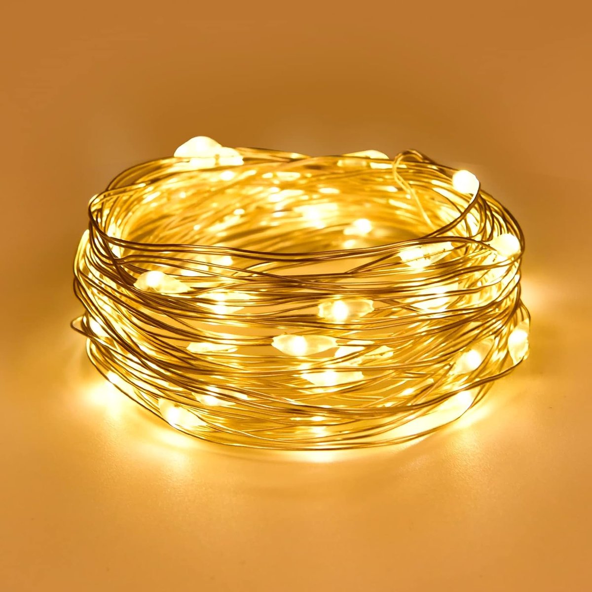 SnelShoppen - 2m LED Fairy Lights Warm Wit - Batterij Aangedreven Sierverlichting voor Binnen en Buiten - Perfect voor Kerst, Slaapkamer, Feest, Bruil