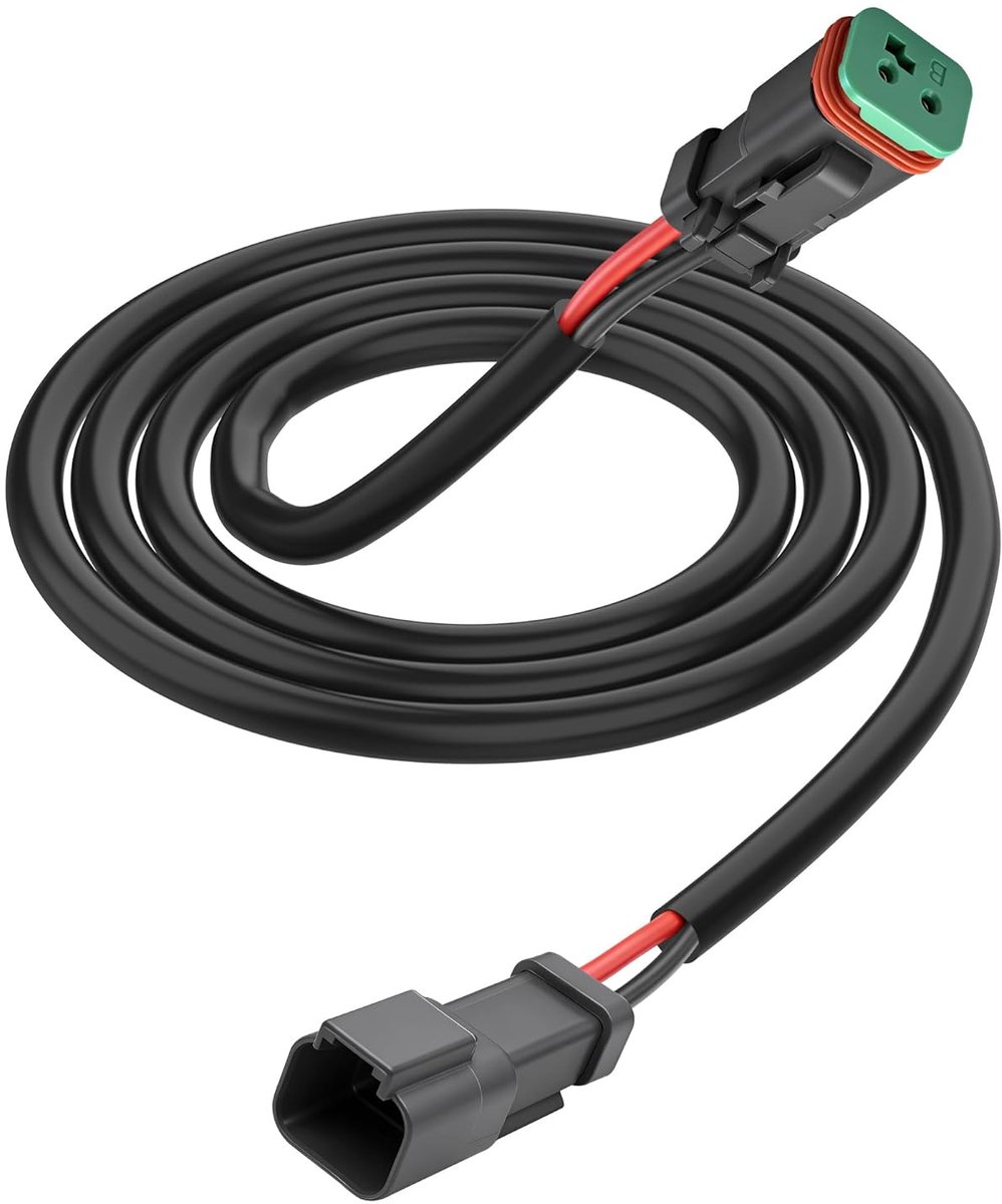 SnelShoppen - 2-Pole DT Verlengd Aansluitkabel 1,5 m voor LED Werklichten en Mistlampen - 16 AWG Auto Elektrische Connector - Duurzaam en Betrouwbaar
