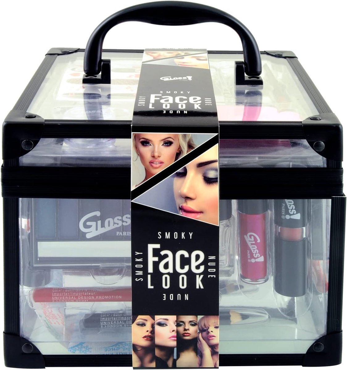 SnelShoppen - Gloss! Essential Makeup Kit - 24 Oogschaduw, 4 Lipgloss, 4 Lippenstiften, 4 Nagellakken, 4 Kajalpotloden - Perfect voor Feest, Verjaarda