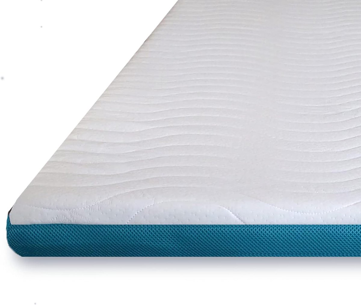 SnelShoppen - Komfortec Topper 90 x 200 cm - 7.5 cm Hoog, Visco Memory Foam Matras Topper met 4 Hoekelastieken voor Boxspringbedden, Wasbare Aloe Vera