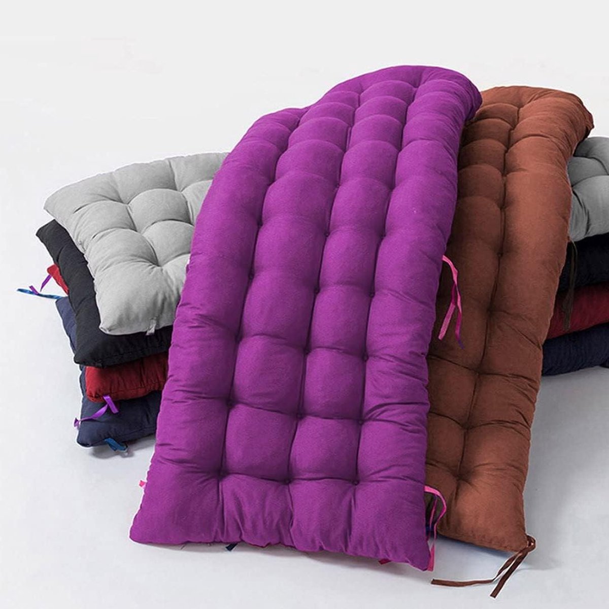Bankkussen - Zitkussen Tuin - Buiten Zitten - Dikte 7-8cm - 110x40cm - Zwart