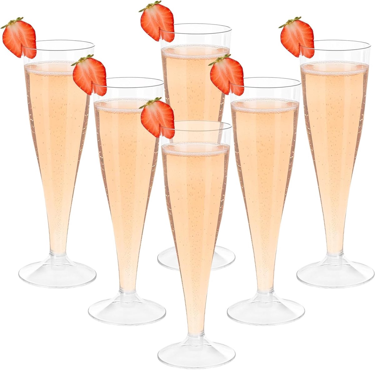 Thijox - 30 Herbruikbare Plastic Champagneglazen 130 ml Transparant, Onbreekbare Champagnefluiten voor Bruiloften, Verjaardagen, Tuinfeesten en Pickni