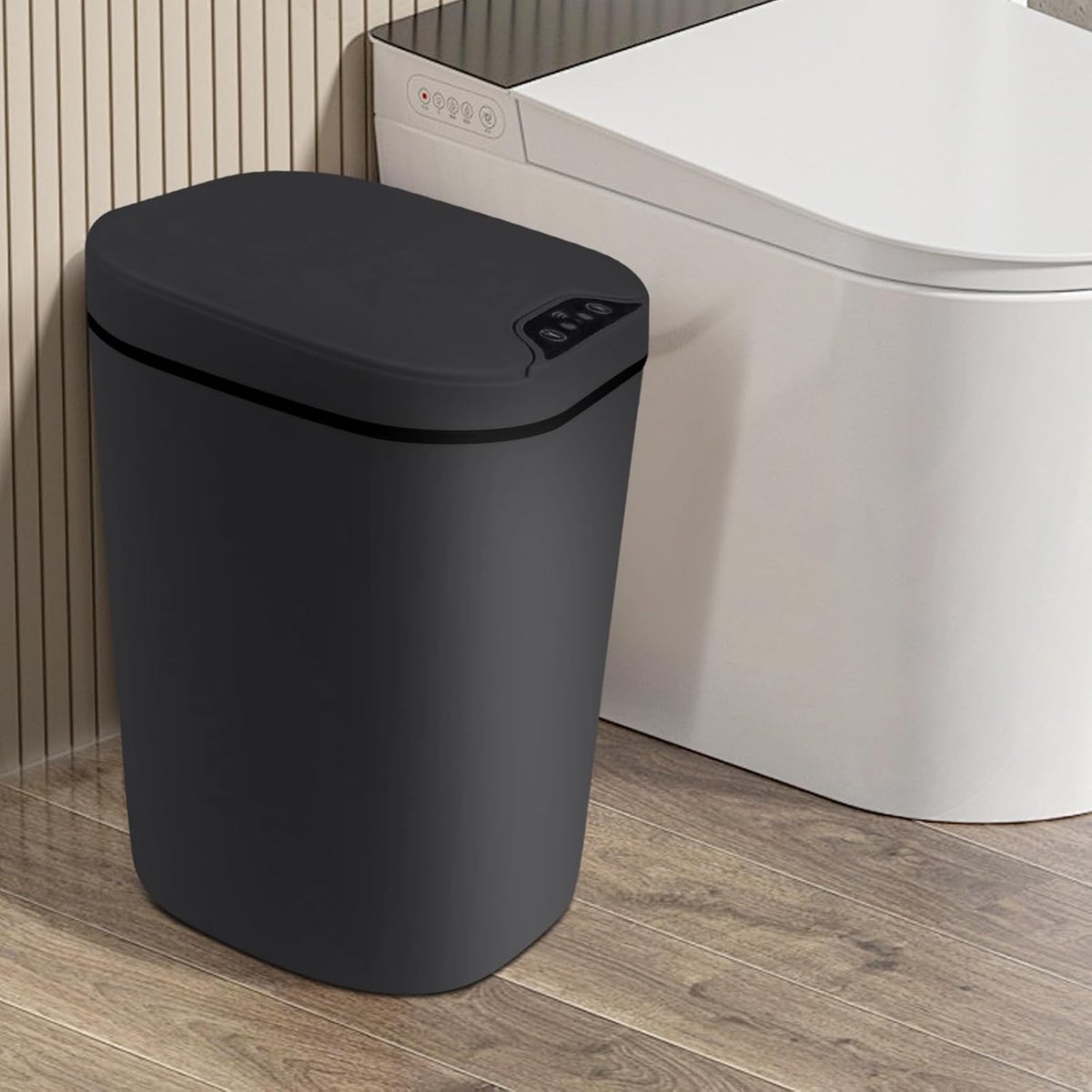 SnelShoppen - Automatische Prullenbak met Beweging Sensor, 10L, Elektrisch met Deksel, Intelligente Afvalbak voor Slaapkamer en Woonkamer, Stil en Han