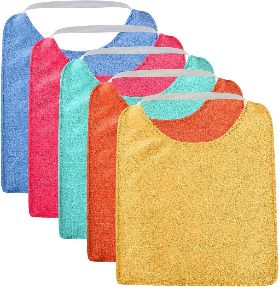 SnelShoppen - 5x Absorberende Baby Bibs - Dribble Bibs met Verstelbare Drukknopen - Unisex Baby Bandana voor Jongens en Meisjes - Perfect voor Teethin