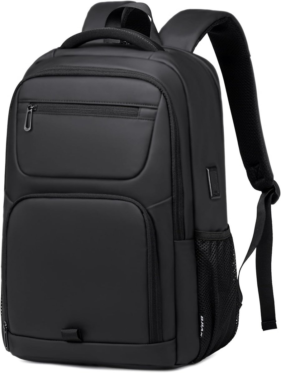 SnelShoppen - Business Laptop Backpack voor Vrouwen en Mannen, 35L Zwarte Reisrugzak met USB Oplaadpoort, Waterdichte Laptoprugzak voor 16 Inch Laptop