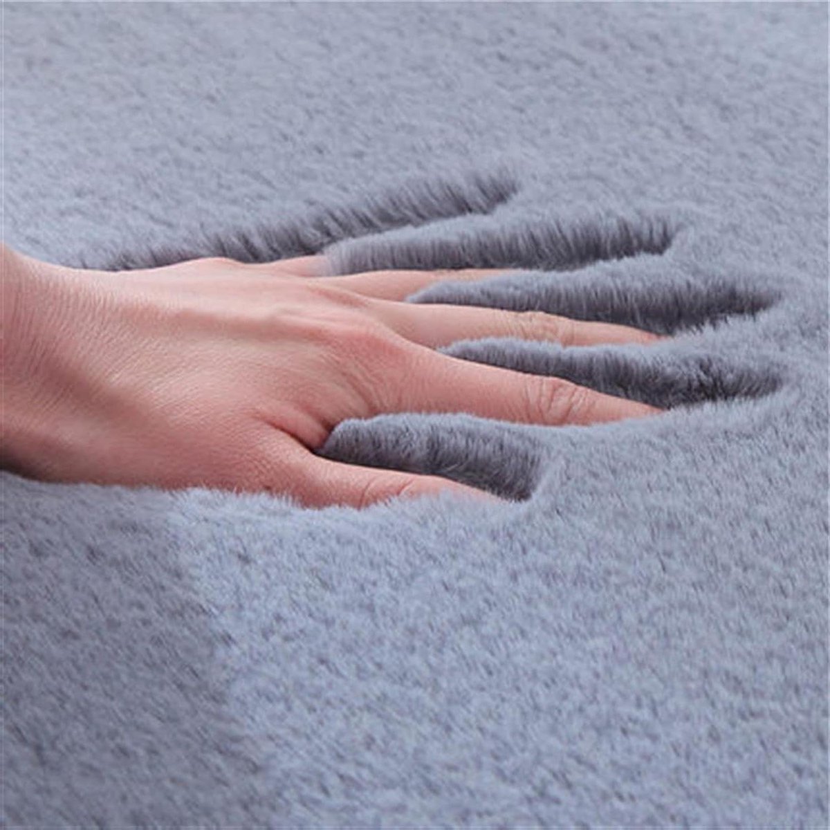 Shaggy Vloerkleed - Pluizig Tapijt - Woonkamer Decoratie - Antislip Onderkant - 200x200 cm - Grijs