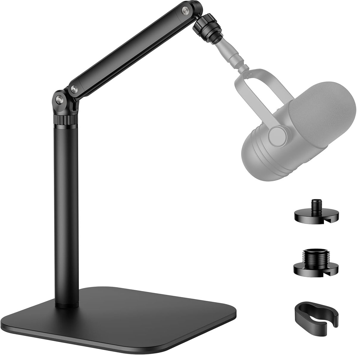 SnelShoppen - Verstelbare Bureaubladmicrofoonstandaard met Montagearm - Universele Compatibiliteit voor Microfoons, Webcams en Camera's - Ideaal voor