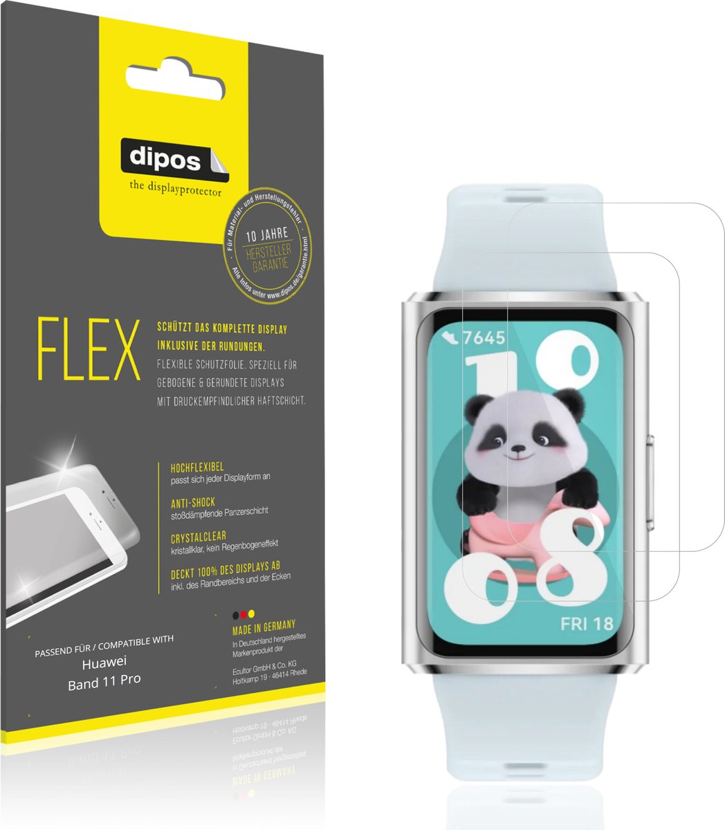 dipos – 2x Beschermfolie geschikt voor Huawei Band 11 Pro | 3D Full Cover Screenprotector | 100% Passend
