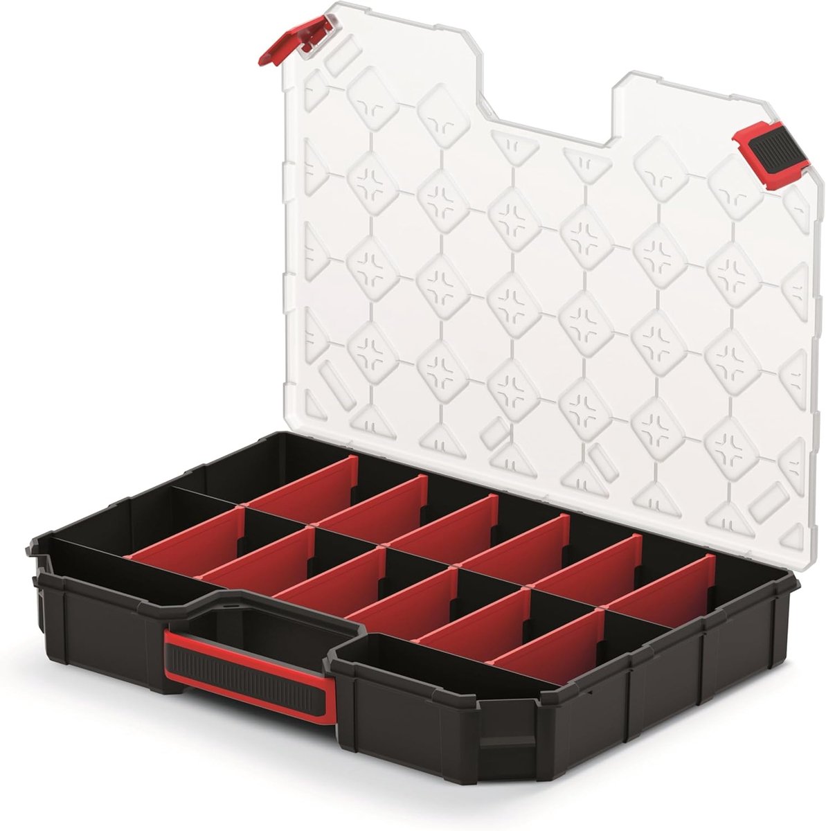Thijox - Assortimentsdoos 390x284x60mm met 16 Verstelbare Vakken - Sorteerdoos voor Kleine Onderdelen - Stabiele Accessoiresdoos voor Werkplaats - Hoo