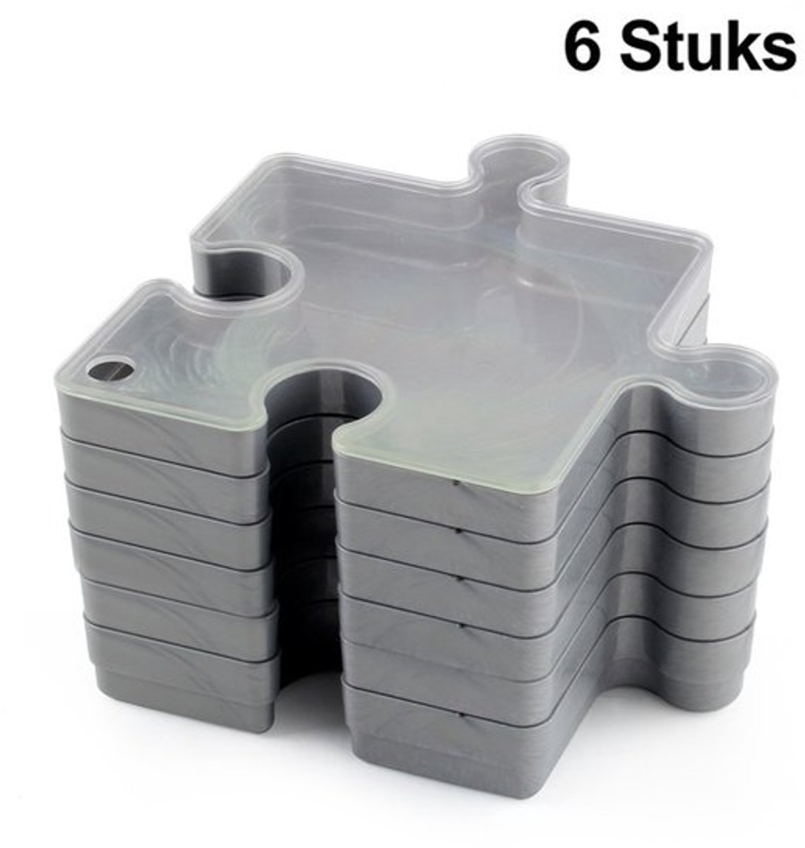 Puzzelsorteerbakjes - Stapelbaar met deksel - Stofbestendig/Grote capaciteit - Gemakkelijk puzzels ordenen en sorteren - 6 lagen + 1 deksel - Grijs