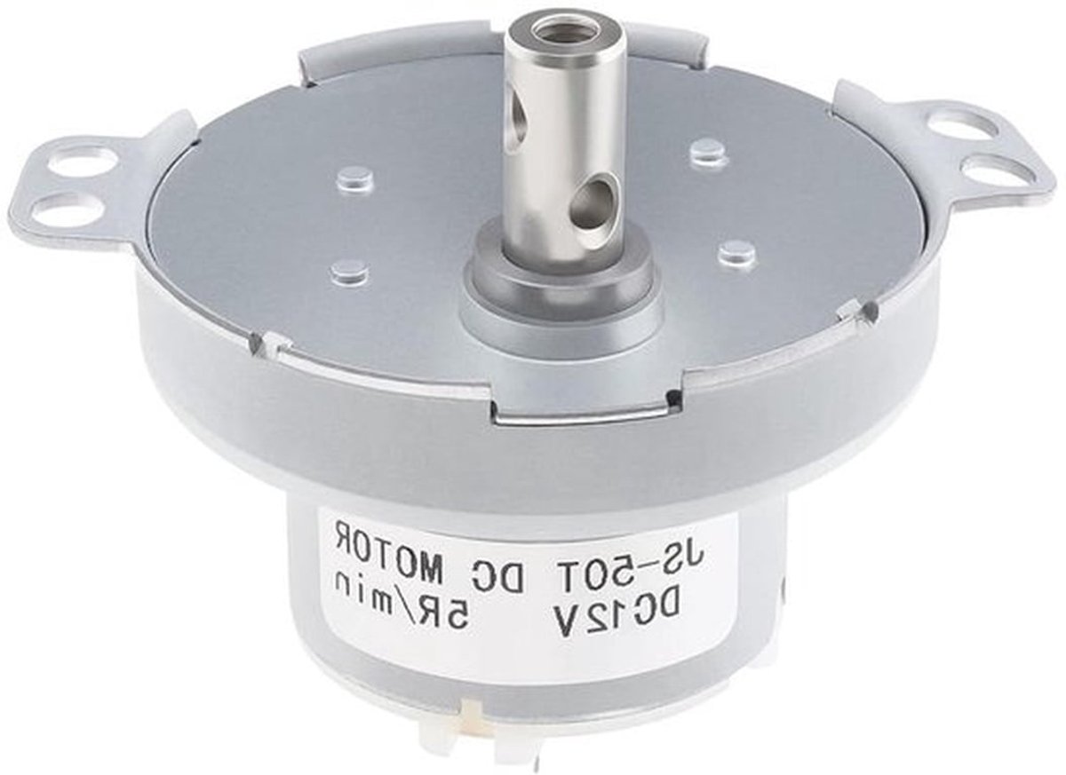 Elektrische Synchrone Motor - Tandwielmotor - Metalen - Aandrijving - Display - Ambachten - Elektrische Motor - Accessoires - Geschikt voor 12V - Zilver - DC 5RPM-motor voor Verlichtingsarmaturen en Draaitafel.