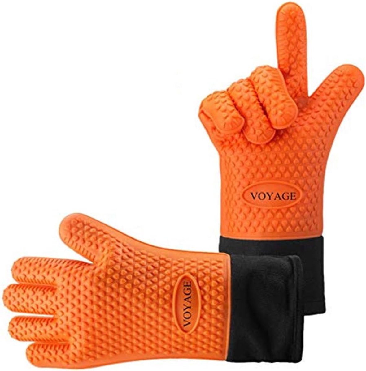 SnelShoppen - Ovenhandschoenen Set van 2 - Silicone Grill Handschoenen tot 500 °C - Zeer Hittebestendig BBQ Kookhandschoenen voor Veilig Koken, Bakken